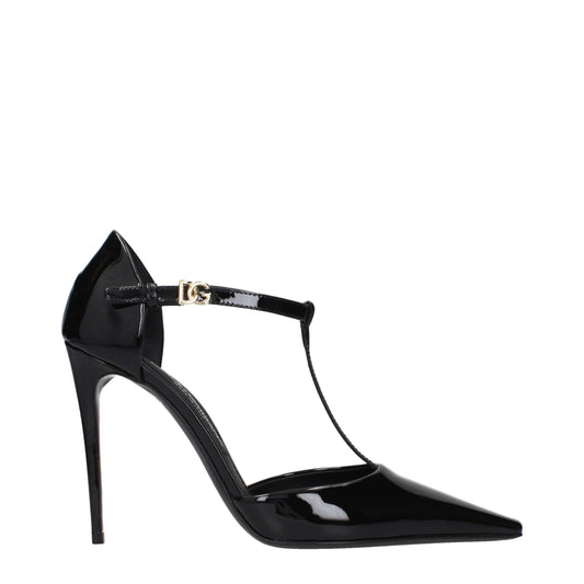 Dolce & Gabbana Black Leather High Heel Pumps