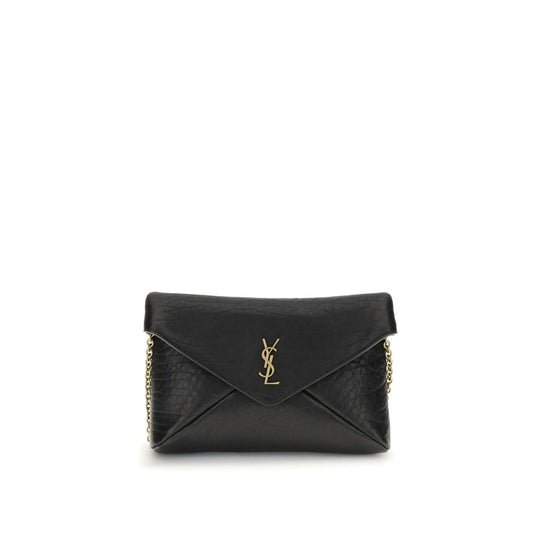 Saint Laurent Black Lamb Leather Clutch Bag