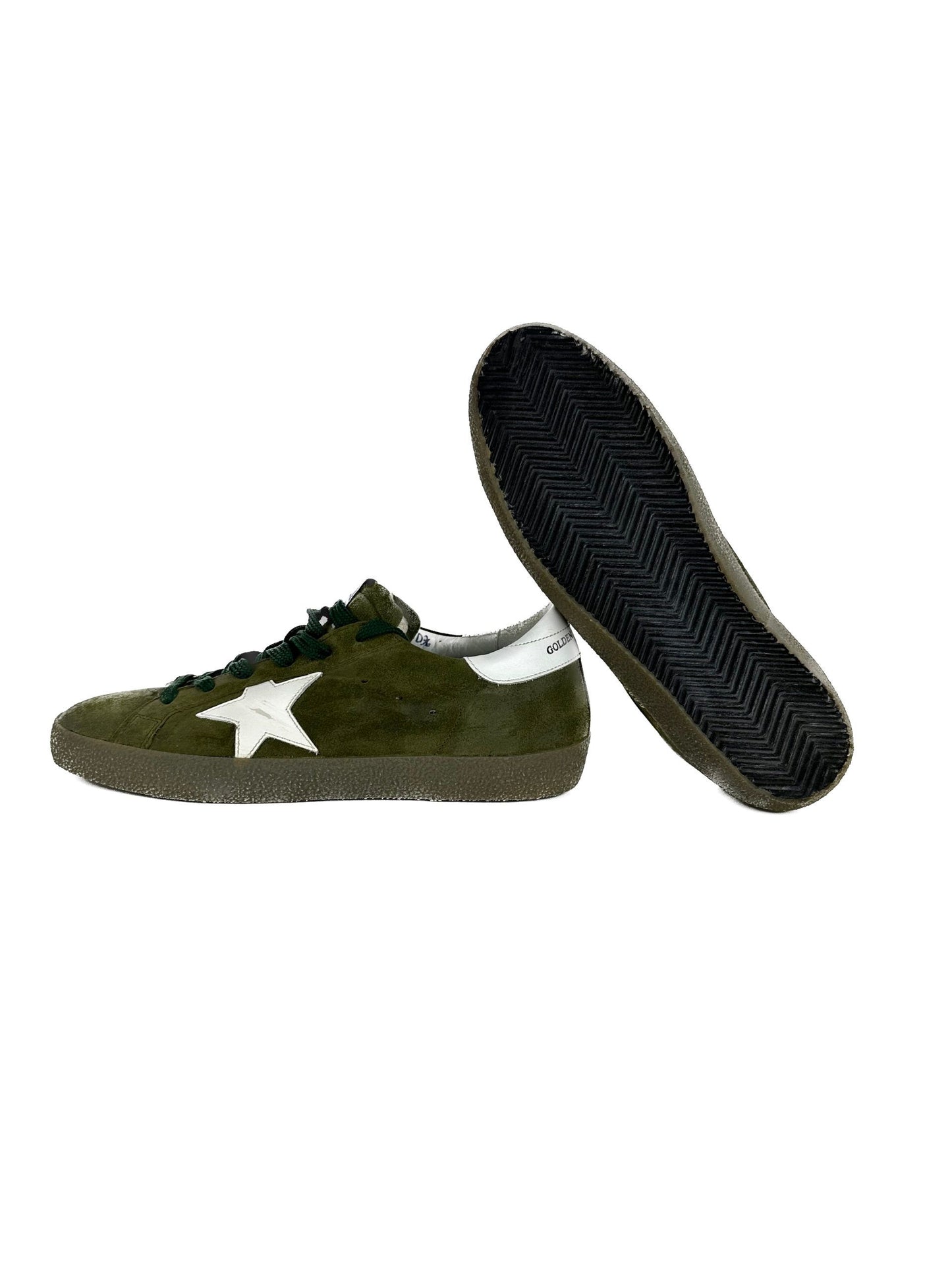 Golden Goose Green Leather Sneaker