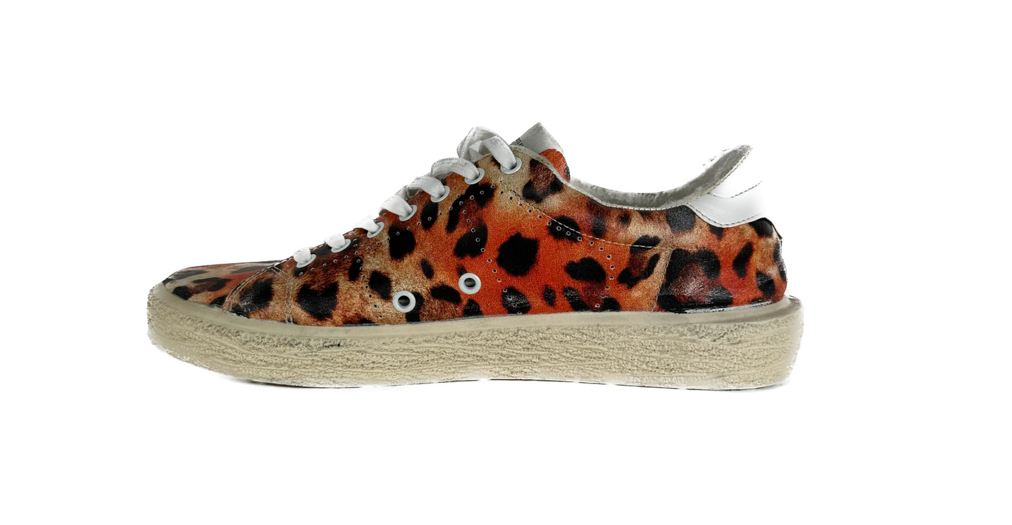 Golden Goose Orange Leather Sneaker